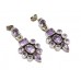 Earrings Silver 925 Sterling Dangle Drop Gift Women Purple Amethyst Stones A958